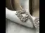 Elegant Ivory Satin Pearl Rhinestone Wedding Shoes 2021 10 cm Stiletto Heels Pointed Toe Wedding Pumps High Heels