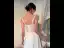 Schlicht Ivory / Creme Spitze Blumen Strand Brautkleider / Hochzeitskleider 2021 A Linie Spaghettiträger Ärmellos Rückenfreies Wadenlang Hochzeit