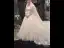 Bling Bling Ivory / Creme Durchsichtige Brautkleider / Hochzeitskleider 2019 A Linie Eckiger Ausschnitt Schleife Kurze Ärmel Rückenfreies Glanz Tülle Königliche Schleppe Rüschen