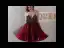 Sexy Bordeaux Robe De Cocktail 2019 Princesse Bretelles Spaghetti Sans Manches Appliques En Dentelle Faux Diamant Glitter Paillettes Courte Volants Dos Nu Robe De Ceremonie