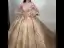 Étourdissant Champagne Robe De Mariée 2019 Princesse De l'épaule Gonflée 3/4 Manches Dos Nu Perlage Glitter Tulle Royal Train Volants