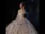 Luxus / Herrlich Ivory / Creme Brautkleider / Hochzeitskleider 2019 A Linie Off Shoulder Geschwollenes 3/4 Ärmel Rückenfreies Pailletten Star Glanz Tülle Perlenstickerei Kathedrale Schleppe Rüschen