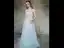 Élégant Bleu Ciel Transparentes Robe De Soirée 2019 Princesse Encolure Dégagée Sans Manches Appliques En Dentelle Plumes Perlage Perle Train De Balayage Volants Dos Nu Robe De Ceremonie