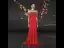 Luxe Rouge Transparentes Robe De Soirée 2019 Trompette / Sirène Encolure Dégagée Sans Manches Faux Diamant Perlage Gland Train De Balayage Volants Robe De Ceremonie