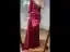 High-end Burgundy Handmade  Beading Pearl Rhinestone Evening Dresses 2021 Trumpet / Mermaid Scoop Neck Satin Long Sleeve Sweep Train Evening Party Formal Dresses