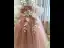 Flower Fairy Blushing Pink Appliques Birthday Flower Girl Dresses 2024 Ball Gown Spaghetti Straps Short Sleeve Backless Floor-Length / Long Tulle