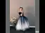Elegant Navy Blue Gradient-Color Suede Flower Girl Dresses 2019 Ball Gown Off-The-Shoulder Short Sleeve Floor-Length / Long Ruffle Backless Wedding Party Dresses