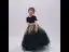 Chic / Beautiful Black Flower Girl Dresses 2019 Ball Gown Scoop Neck Short Sleeve Star Embroidered Glitter Tulle Floor-Length / Long Ruffle Wedding Party Dresses
