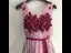 Chic / Belle Bordeaux Robe De Bal 2018 Princesse Appliques Cristal Noeud V-Cou Dos Nu Sans Manches Longue Robe De Ceremonie