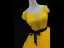Unusual Yellow Cascading Ruffles Prom Dresses 2024 Ball Gown Scoop Neck Sleeveless Backless Bow Sash Court Train Prom Formal Dresses
