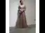 Elegant Pearl Pink See-through Evening Dresses  2019 A-Line / Princess High Neck Puffy 3/4 Sleeve Appliques Lace Beading Sweep Train Backless Formal Dresses