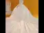 Vintage / Originale Ivoire Transparentes Robe De Mariée 2020 Robe Boule Col Haut 3/4 Manches Dos Nu Glitter Tulle Appliques En Dentelle Perlage Perle Royal Train Volants