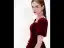 Elegant Burgundy Evening Dresses  2020 A-Line / Princess Suede Square Neckline Short Sleeve Backless Tea-length Formal Dresses