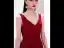 Elegant Burgundy Evening Dresses  2020 A-Line / Princess Satin V-Neck Sleeveless Backless Bow Floor-Length / Long Formal Dresses