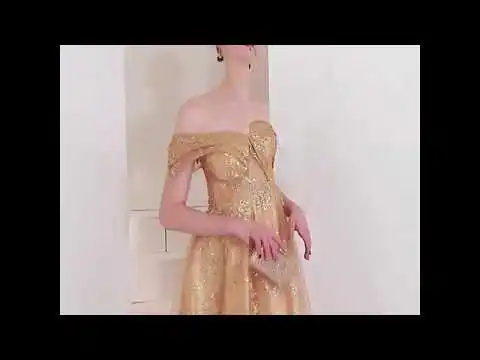 Elegant Champagne Gold Evening Dresses 2020