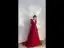 Chic / Beautiful Burgundy Evening Dresses  2020 A-Line / Princess V-Neck Short Sleeve Appliques Lace Beading Glitter Tulle Sweep Train Ruffle Backless Formal Dresses
