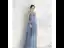 Elegant Ocean Blue See-through Evening Dresses  2020 A-Line / Princess High Neck Puffy Long Sleeve Glitter Tulle Appliques Flower Sequins Floor-Length / Long Ruffle