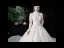 Vintage / Retro Champagne See-through Wedding Dresses 2020 Ball Gown High Neck Long Sleeve Backless Glitter Tulle Appliques Lace Beading Royal Train Ruffle