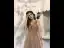 Chic / Beautiful Champagne Glitter Evening Dresses  2020 A-Line / Princess V-Neck Beading Sleeveless Backless Floor-Length / Long Formal Dresses
