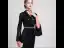 Scintillantes Noire Robe De Soirée 2020 Trompette / Sirène V-Cou Ceinture Paillettes Manches Longues Longue Robe De Ceremonie