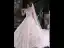 Haut de Gamme Champagne Transparentes Robe De Mariée 2020 Robe Boule Col Haut Manches Courtes Dos Nu Fait main Perlage Glitter Tulle Royal Train