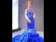 Luxe Bleu Roi Transparentes Robe De Soirée 2023 Trompette / Sirène Encolure Carrée Sans Manches Appliques En Dentelle Perlage Tribunal Train Volants Dos Nu Robe De Ceremonie