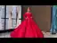 Luxury / Gorgeous Red Bridal Wedding Dresses 2023 Ball Gown See-through Scoop Neck Long Sleeve Backless Heart-shaped Flower Appliques Lace Chapel Train Ruffle