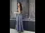 Glitzernden Marineblau Glanz Abendkleider 2020 A Linie One-Shoulder Schleife Ärmellos Rückenfreies Lange Festliche Kleider