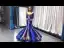 Scintillantes Bleu Roi Détachable Manches Longues Transparentes Robe De Soirée 2023 Trompette / Sirène Encolure Carrée Doré Appliques Paillettes Train De Balayage Volants Robe De Ceremonie