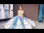 Sparkly Flower Fairy Pool Blue Dancing Prom Dresses 2023 Ball Gown Off-The-Shoulder Short Sleeve Appliques Flower Beading Pearl Floor-Length / Long Ruffle