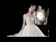 Luxe Champagne Transparentes Robe De Mariée 2020 Robe Boule Encolure Dégagée Manches Courtes Dos Nu Perlage Glitter Tulle Appliques En Dentelle Cathedral Train Volants