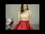 Chic / Beautiful See-through Burgundy Satin Prom Dresses 2020 A-Line / Princess High Neck Short Sleeve Beading Sweep Train Ruffle Backless Formal Dresses