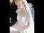 Fantastisk Vita Genomskinliga Bröllopsklänningar 2020 Balklänning Urringning Korta ärm Halterneck Appliqués Spets Beading Cathedral Train Ruffle