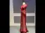 Luxe Rouge Transparentes Robe De Soirée 2020 Trompette / Sirène Col Haut Manches Courtes Faux Diamant Perlage Train De Balayage Volants Robe De Ceremonie