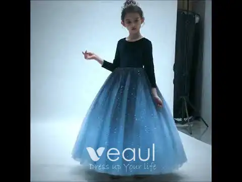 blue dress for baby girl Zone Planet | Autumn and Winter Corduroy Retro Solid Dress main image 0
