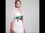 Chinese style Affordable White Chiffon Evening Dresses  2020 A-Line / Princess See-through High Neck Short Sleeve Appliques Embroidered Flower Watteau Train Formal Dresses