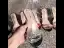 Sexy Transparent Champagne Crystal Womens Sandals 2021 Street Wear Ankle Strap Rhinestone 10 cm Thick Heels Open / Peep Toe Sandals High Heels