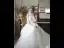 High End Ivory / Creme Durchsichtige Hochzeits Brautkleider / Hochzeitskleider 2020 A Linie Eckiger Ausschnitt 3/4 Ärmel Rückenfreies Durchbohrt Applikationen Spitze Hof-Schleppe Rüschen