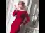 Élégant Bordeaux Velour Robe De Soirée 2020 Trompette / Sirène Encolure Dégagée Manches Longues Perlage Transparentes Dos Nu Train De Balayage Robe De Ceremonie