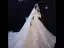 Chinese style Champagne Bridal Wedding Dresses 2020 Ball Gown High Neck 3/4 Sleeve Pierced Appliques Lace Sequins Glitter Tulle Cathedral Train Ruffle