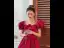 Elegant Burgunder Beading Perle Ballkjoler 2021 Prinsesse Satin Firkantet Hals Puffy Korte Ermer Ryggløse Lange Formelle Kjoler