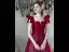 Elegant Burgundy Satin Spotted Prom Dresses 2021 A-Line / Princess Square Neckline Short Sleeve Backless Bow Floor-Length / Long Formal Dresses