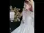 Illusion Ivory Satin See-through Bridal Wedding Dresses 2020 Ball Gown Scoop Neck Short Sleeve Backless Appliques Lace Beading Chapel Train Ruffle