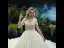 Luxe Champagne La Mariée Robe De Mariée 2020 Robe Boule V-Cou Manches Courtes Dos Nu Perlage Perle Glitter Tulle Cathedral Train Volants