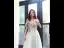 Chic / Belle Bleu Ciel Robe De Soirée 2020 Princesse De l'épaule Manches Courtes Appliques En Dentelle Perlage Longue Volants Dos Nu Robe De Ceremonie