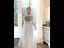 Élégant Gris Robe De Soirée 2020 Princesse Bustier 1/2 Manches Paillettes Glitter Tulle Longue Volants Dos Nu Robe De Ceremonie