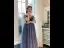 Ciel étoilé Bleu Marine Robe De Soirée 2020 Princesse Transparentes Encolure Dégagée Manches Courtes Perlage Glitter Tulle Longue Volants Dos Nu Robe De Ceremonie
