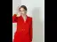 Fashion Red Evening Dresses  2020 A-Line / Princess V-Neck Long Sleeve Floor-Length / Long Cascading Ruffles Formal Dresses