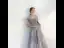 Élégant Gris Robe De Soirée 2020 Princesse De l'épaule Manches Courtes Perlage Tachetée Tulle Train De Balayage Volants Dos Nu Robe De Ceremonie