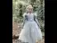 Fashion Sky Blue Star Sequins Birthday Flower Girl Dresses 2023 A-Line / Princess High Neck Puffy Short Sleeve Tea-length Flower Girl Dresses